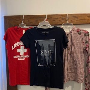 Aeropostale Tshirt bundle with floral hoodie